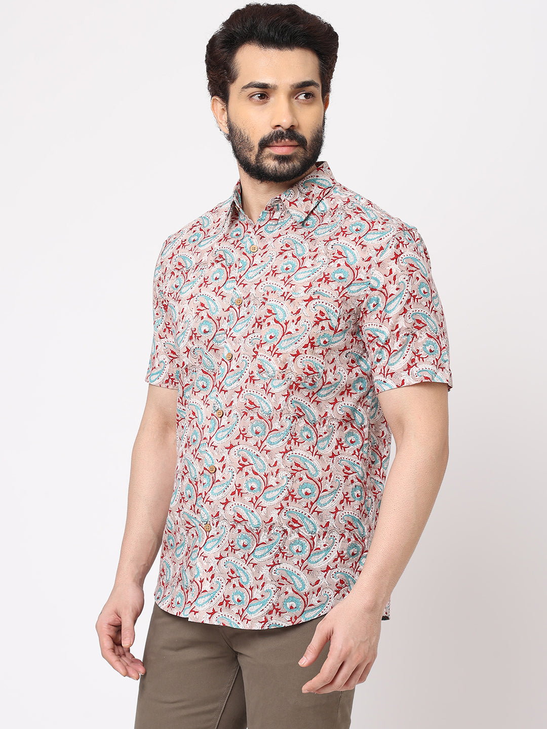 Men's Cotton Sand Regular Fit Shirt