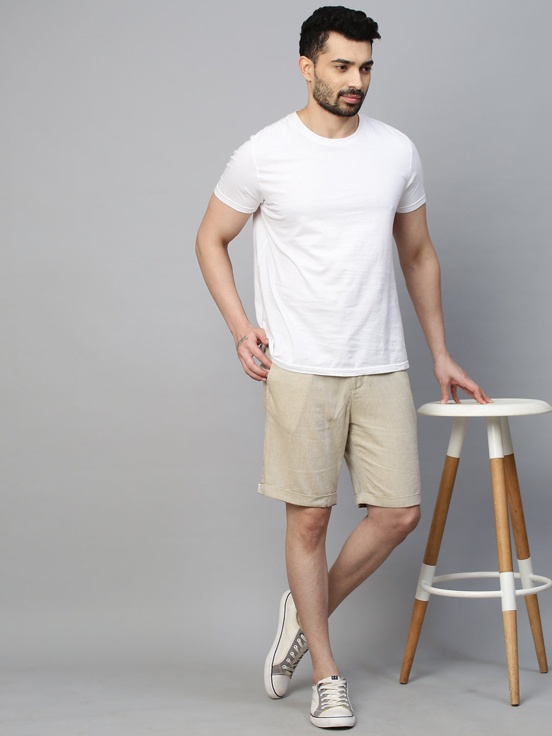 Men's Linen Drawstring Shorts Khaki