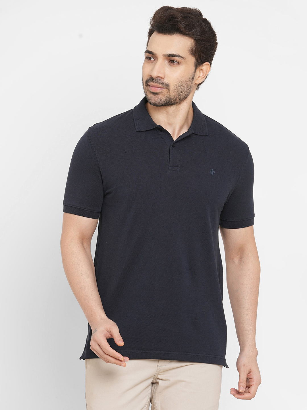 Men's Cotton Navy Regular Fit Tshirt