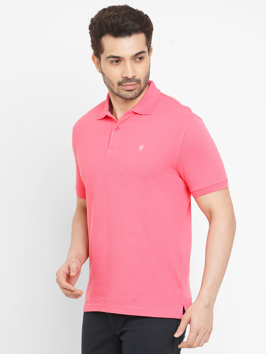 Men's Pink Cotton Regular Fit Tshirt