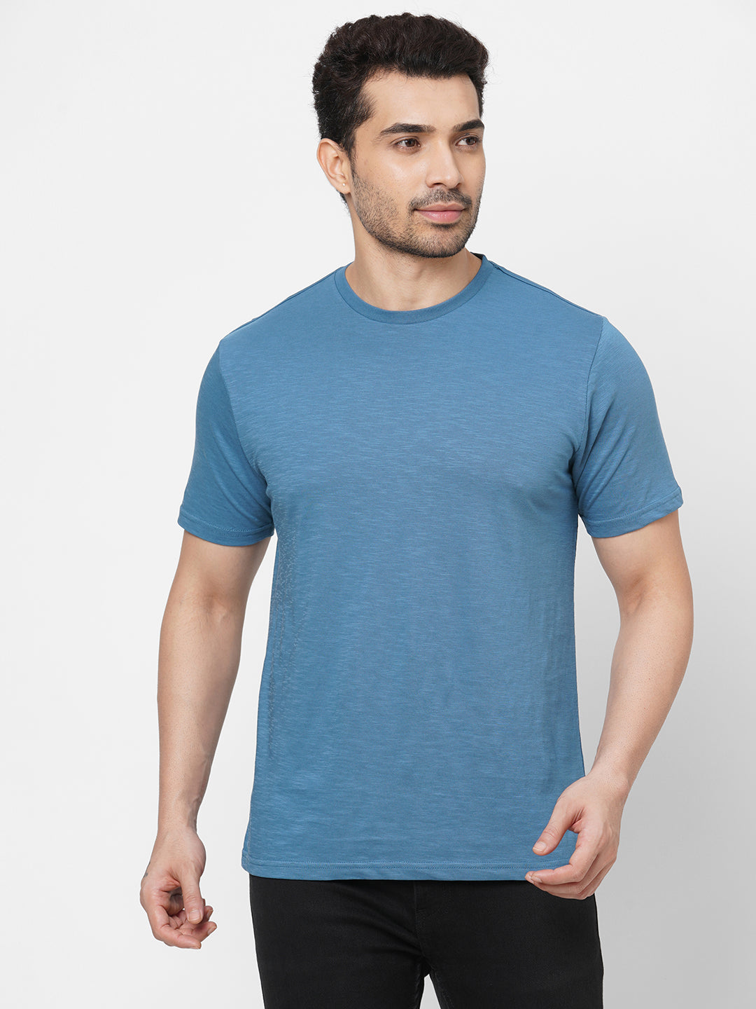 Men's Cotton Lblue Regular Fit Tshirt