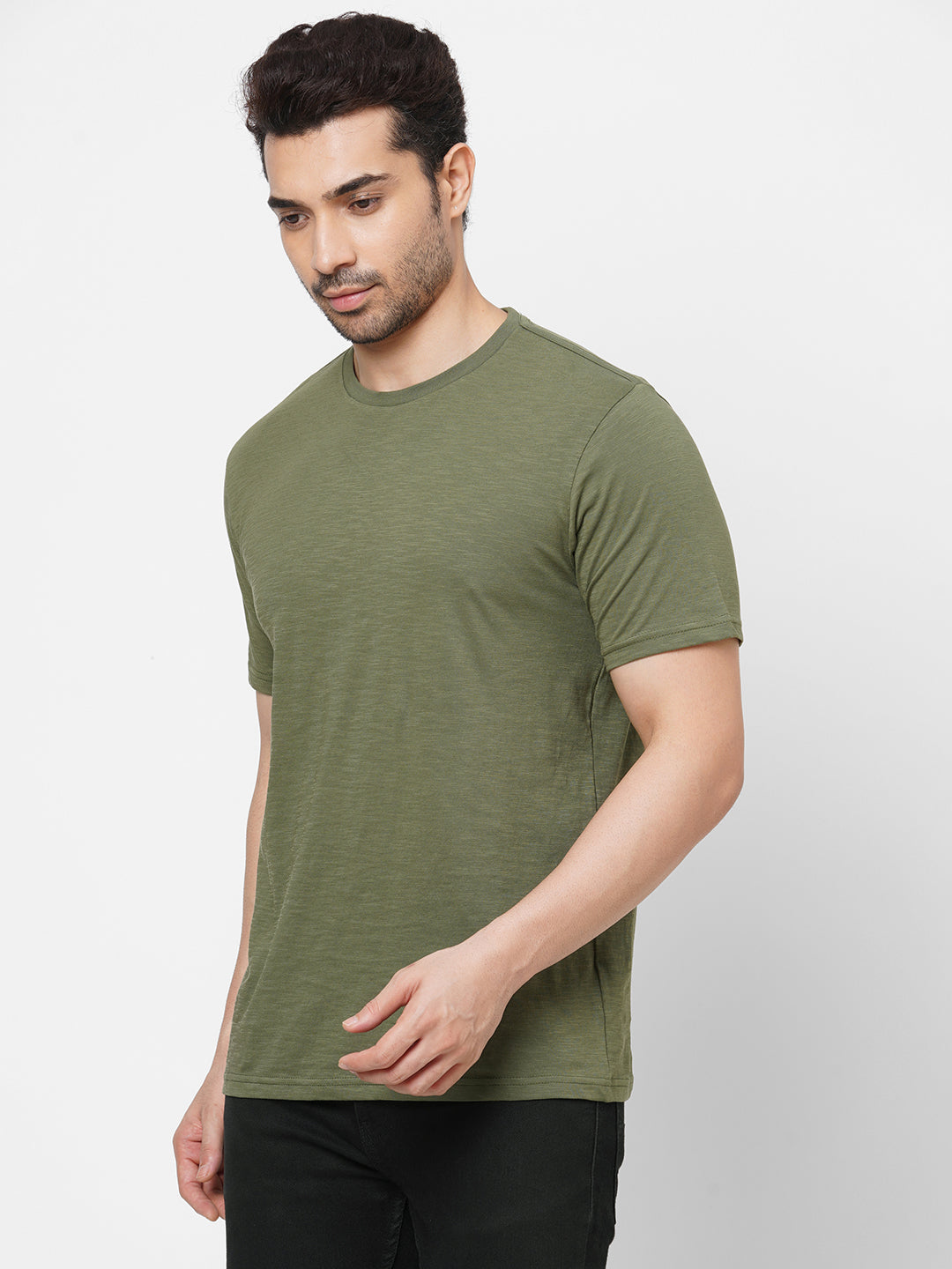 Men's Cotton Olive Regular Fit Tshirt