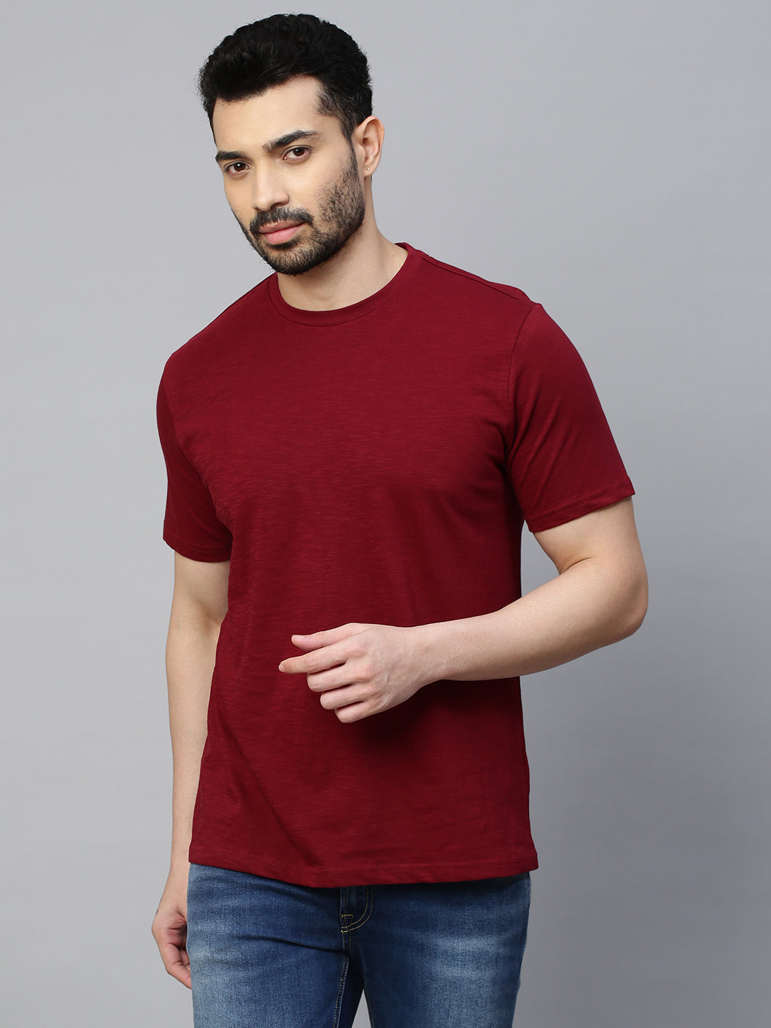 Men's Cotton Red Regular Fit Tshirt