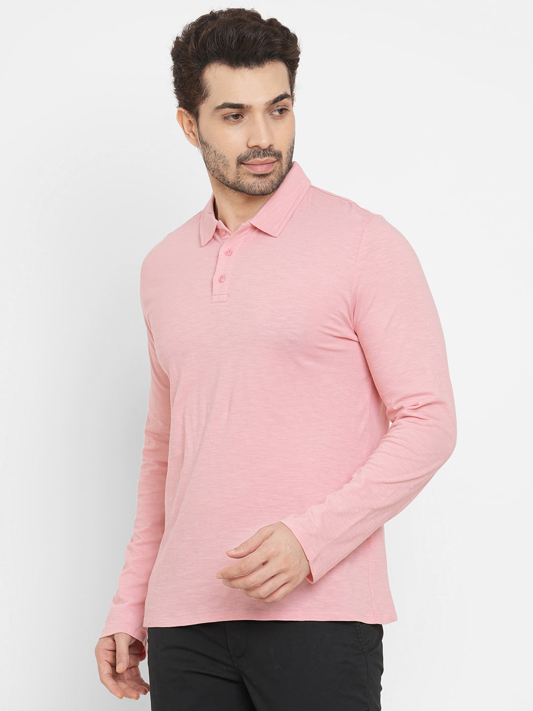Mens Cotton Pink Regular Fit Tshirt