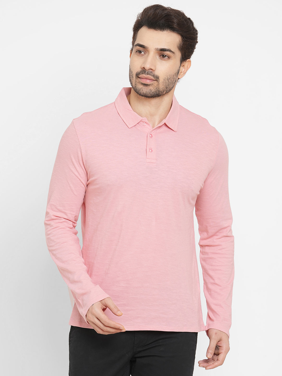 Mens Cotton Pink Regular Fit Tshirt