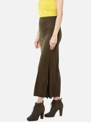 Womens Viscose Elastane Olive Skirt Cottonworld Womens Skirts