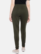 Womens Viscose Elastane Olive Loose Fit Kpants Cottonworld Womens Pants