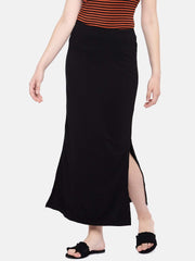 Womens Viscose Elastane Black Skirt Cottonworld Womens Skirts
