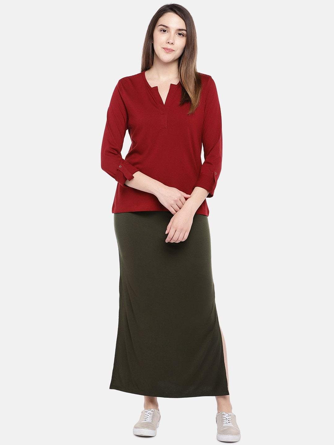 Olive viscose womens skirts | womens casual wear regular fit viscose womens  skirts